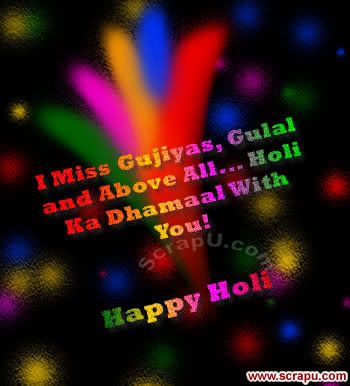 Missing You On Holi Cards 