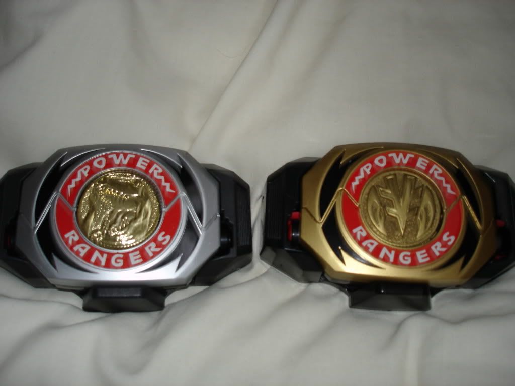 Dyno Buckler Holster Prop Replica (left) next to my real one (right) with my two new Morpher customs.