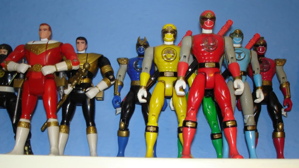 Tommy and Jason Power Rangers Zeo Auto Morhpin Figures and Power Rangers Ninja Storm Team.