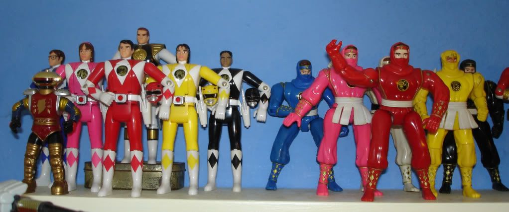 Power Rangers Auto Morphin Figures (I have Green too) with Ninja Ranger Figures