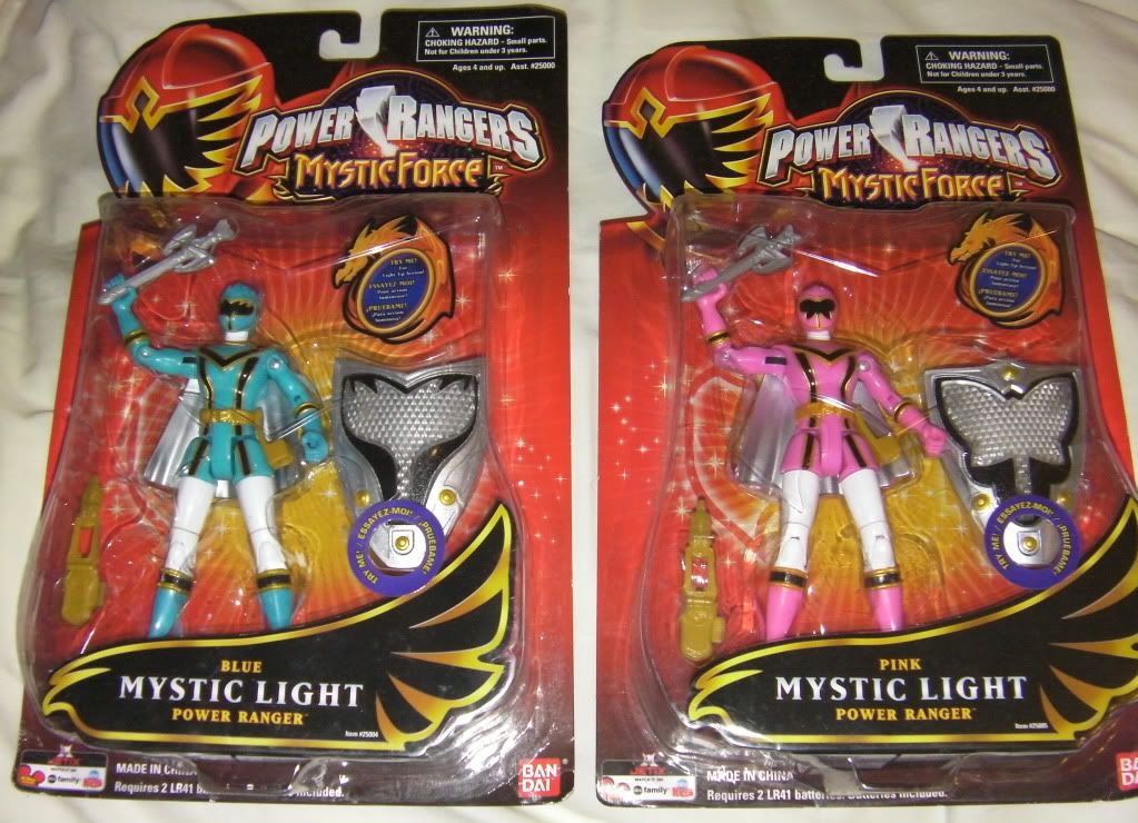 Power Rangers Mystic Force Pink and Blue Rangers Mystic Light Figures (boxed)
