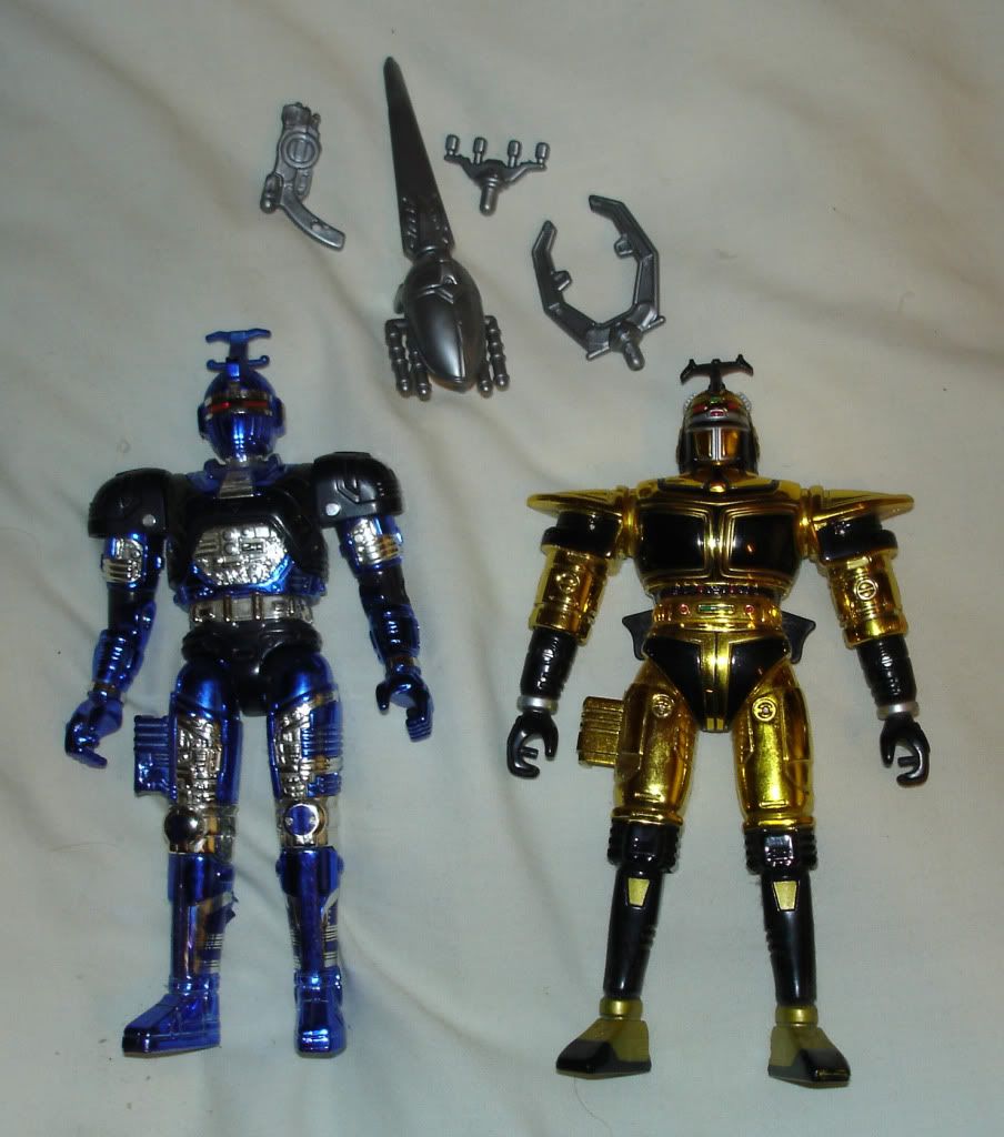 Blue Stinger and Chromium Gold Beetleborgs