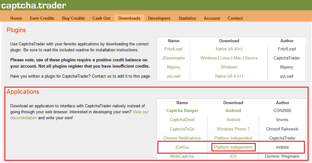 Solucion de codigos para JDownloader Captchatrader