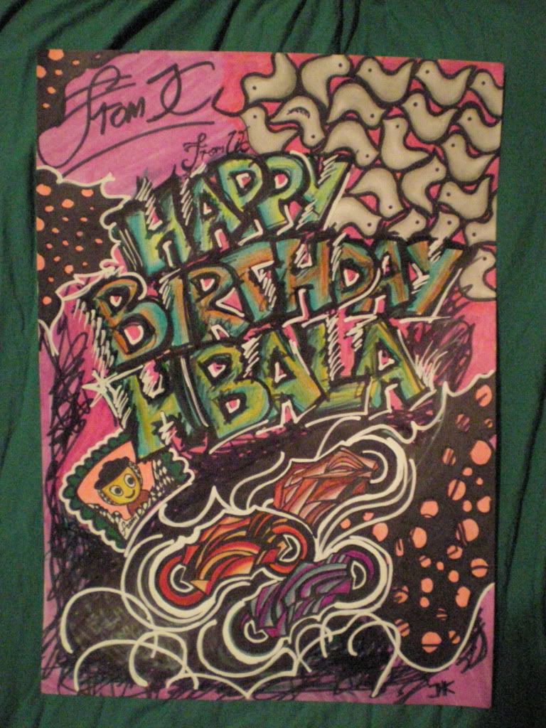 JC's birthday card to me