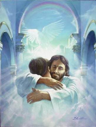 Jesus with a child of God Pictures, Images and Photos