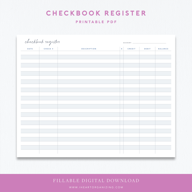 IHeart Organizing Checkbook Register PDF Download