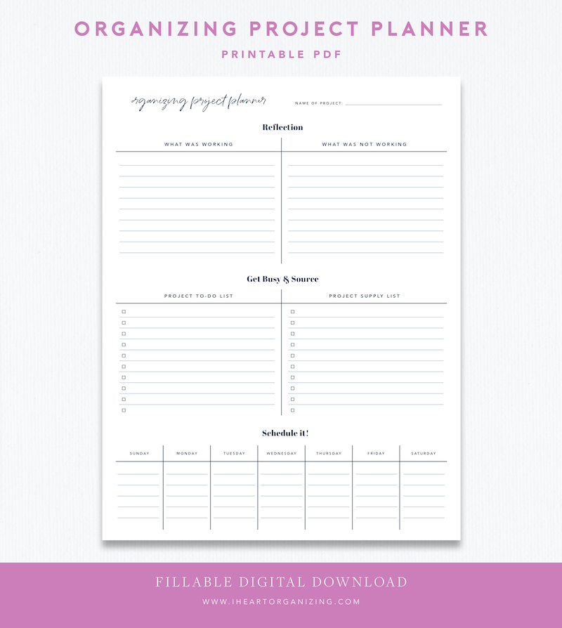 IHeart Organizing Organizing Project Planner PDF Download