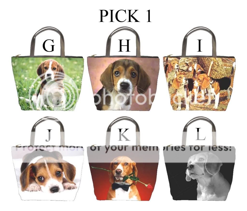 Beagle Dog Puppy Puppies G L Bucket Bag Handbag Purse #PICK 1  