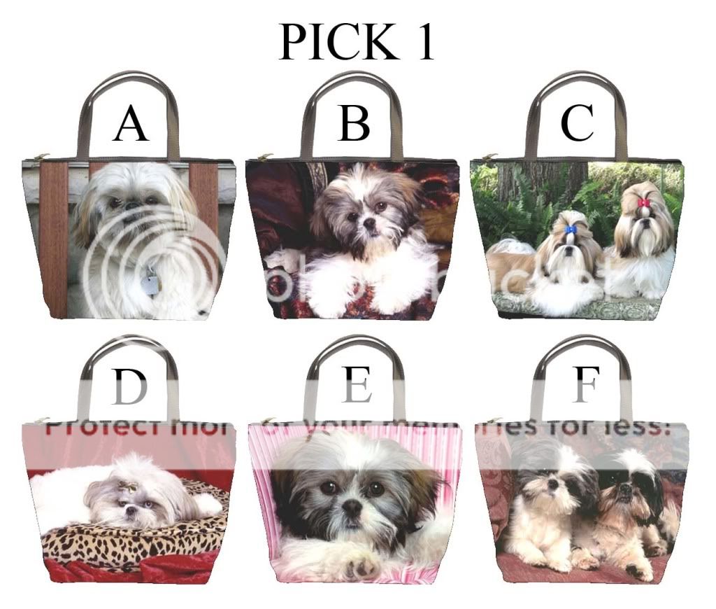   Shitzu Dog Puppy Puppies A F Bucket Bag Handbag Purse #PICK 1  