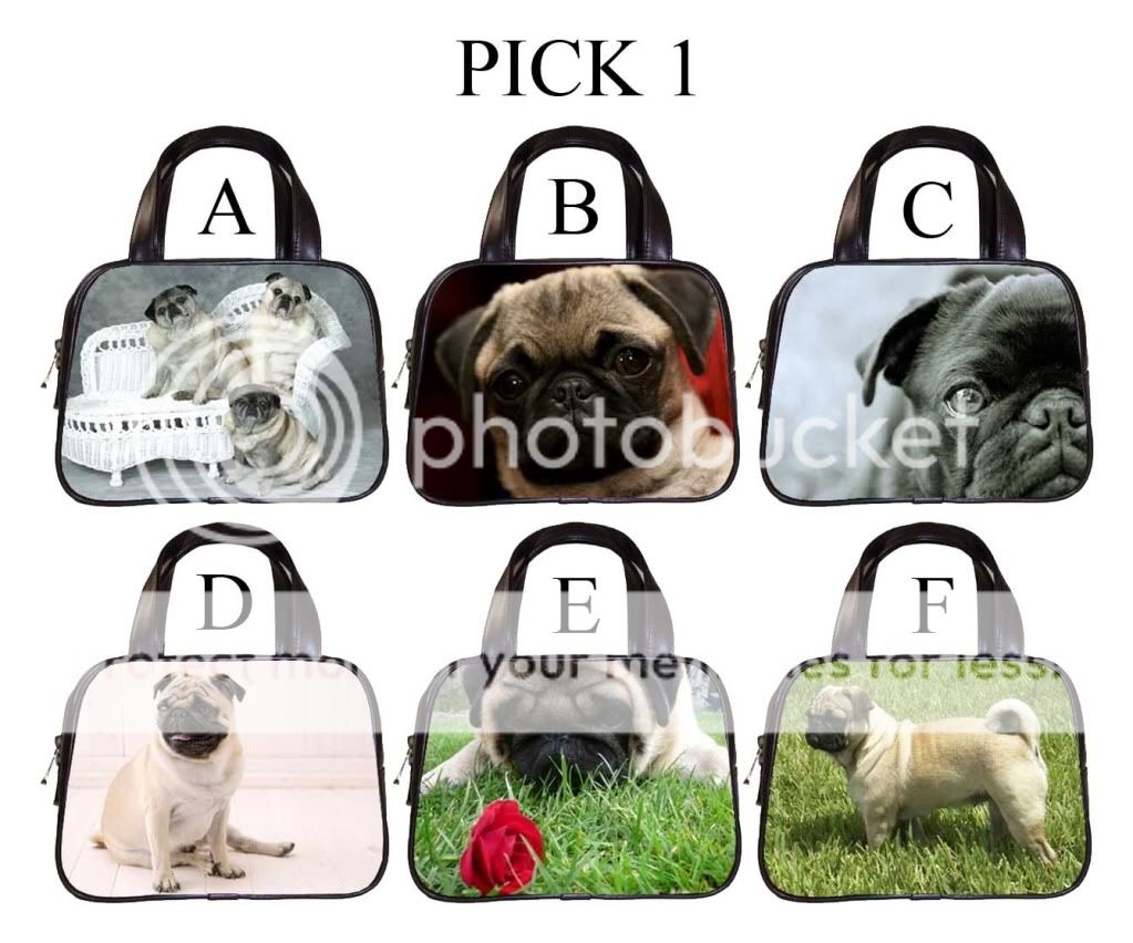 Pug Dog Puppy Puppies A F Leather Handbag Purse #PICK 1  